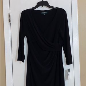 All black dress long sleeve V neck